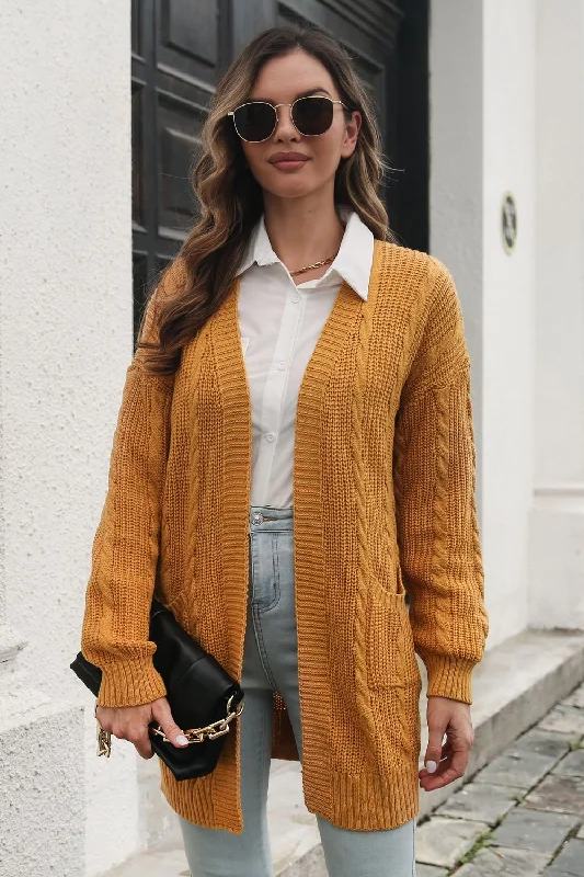 Take Advantage Open Front Longline Cardigan with Pockets