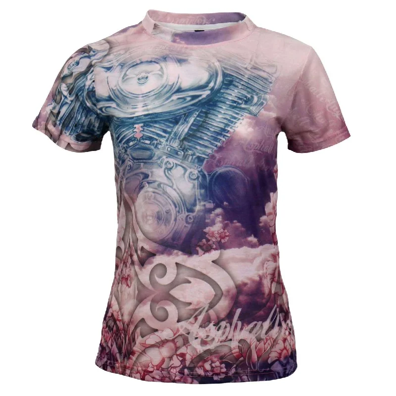 Super Deal Hot Leathers Ladies Angel Wings Pink Fitted 3D All Over Printed T-Shirt GLS1001