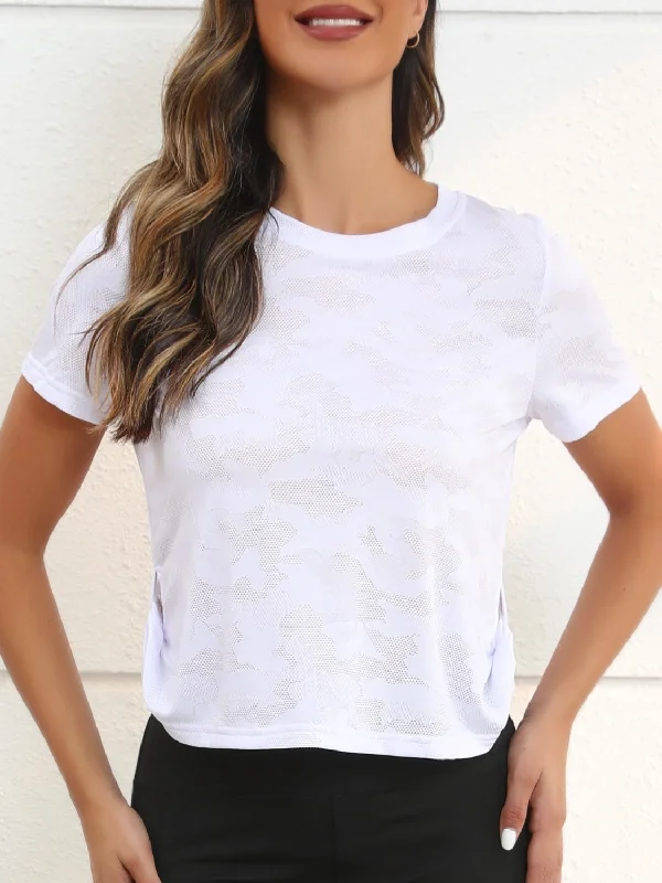 Low Prices Camouflage Round Neck Short Sleeve T-Shirt