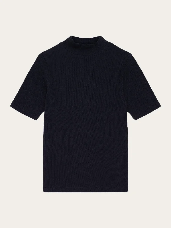 Celebrate the Weekend with Discounts Rib high neck SS - Black Jet