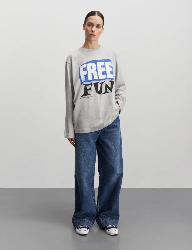 Big Discounts Soft Single Jerry Tee LS, Light Grey Melange