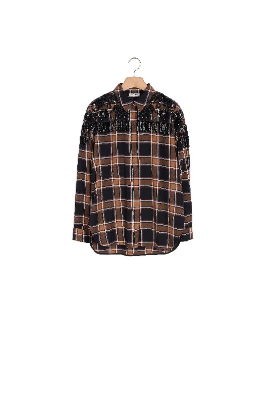 Discount Extravaganza Chemise à carreaux et broderies western