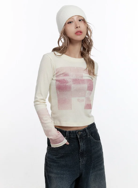 One-Day Only Trendy Graphic Crop Tee CN422