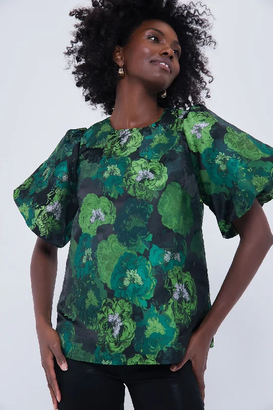 Bargain Prices Green Jacquard Lyla Blouse