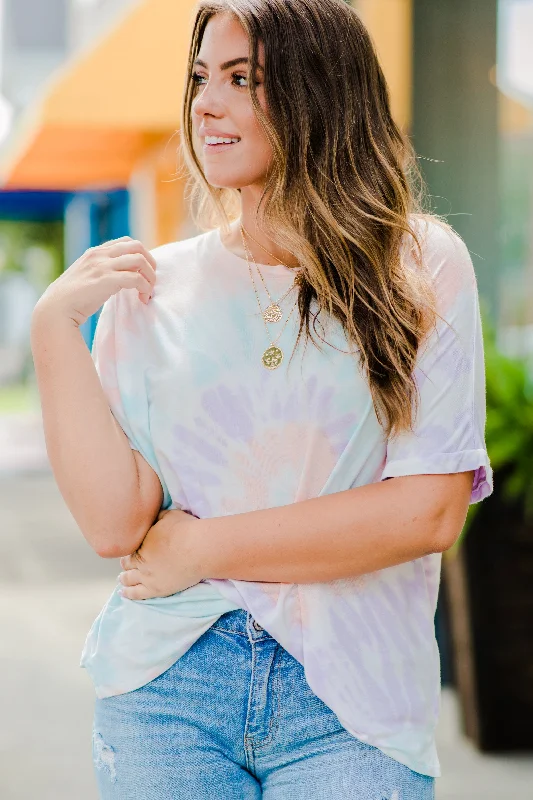While Supplies Last Feeling Fine Lavender Purple Tie Dye Top