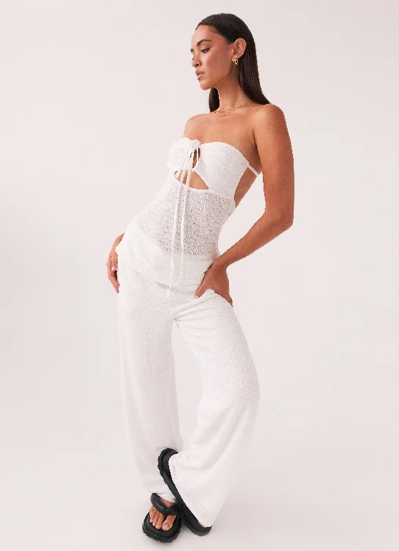 Super Savings Jadey Waffle Pants - White