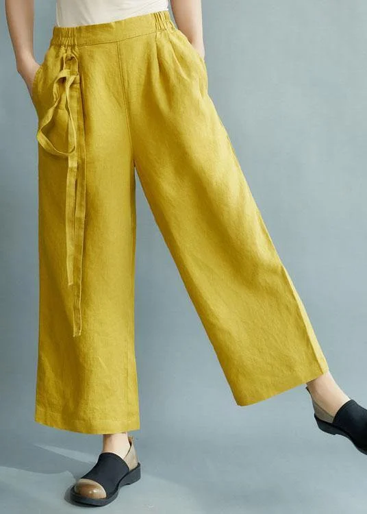 Value Deals Chic Yellow Loose Straight Fall Casual Pants