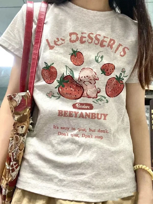 Special Discount French Strawberry Bunny Tee