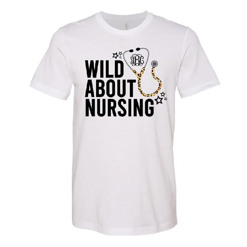 New Markdowns Monogrammed 'Wild About Nursing' Premium T-Shirt