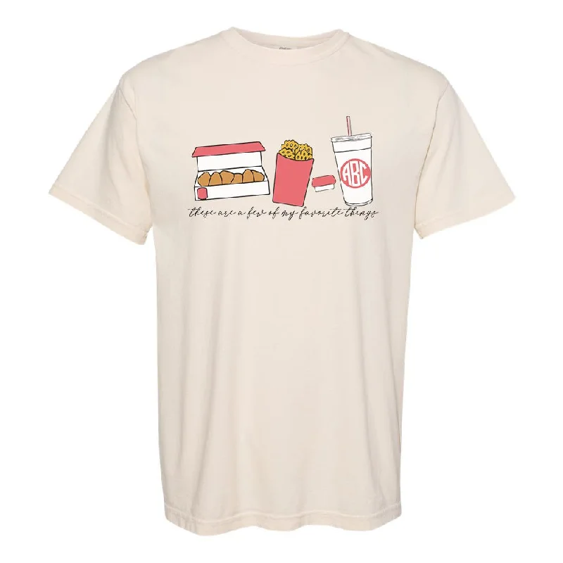Quick Sale Monogrammed 'Favorite Things' Fast Food T-Shirt