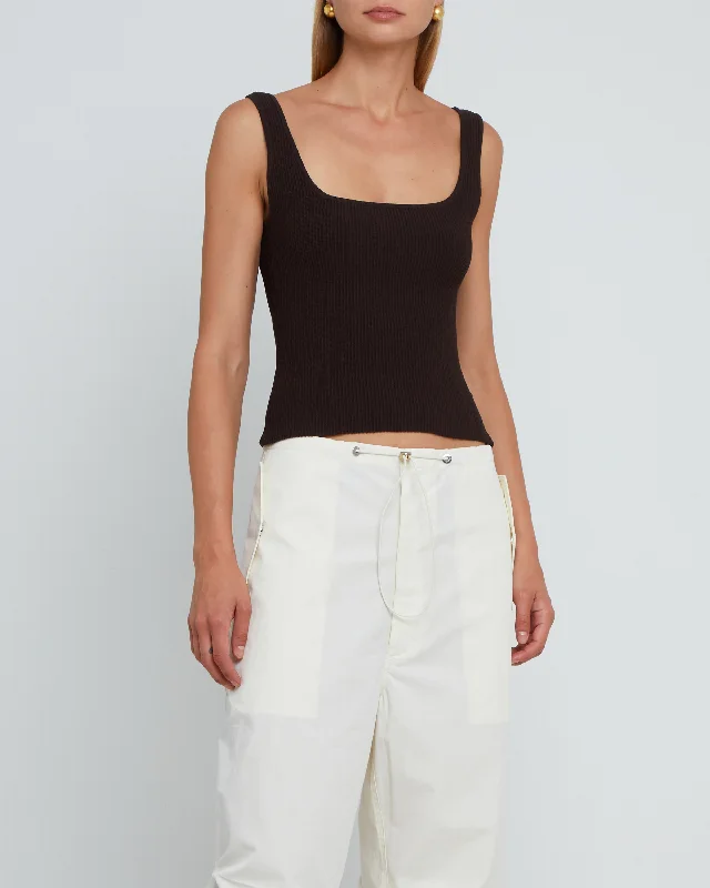 Deal Frenzy Sculpting Knit Squareneck Tank
