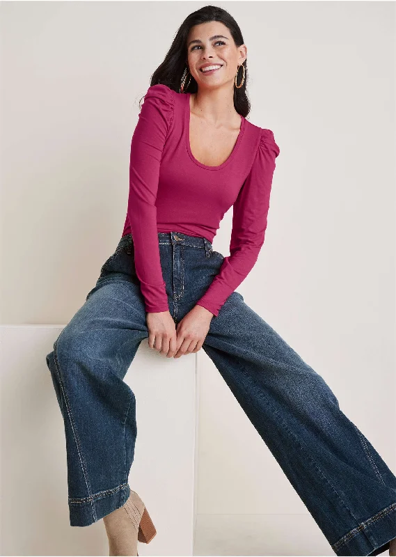 Weekend Discounts to Savor Wide Leg Denim Trousers - Dark Wash