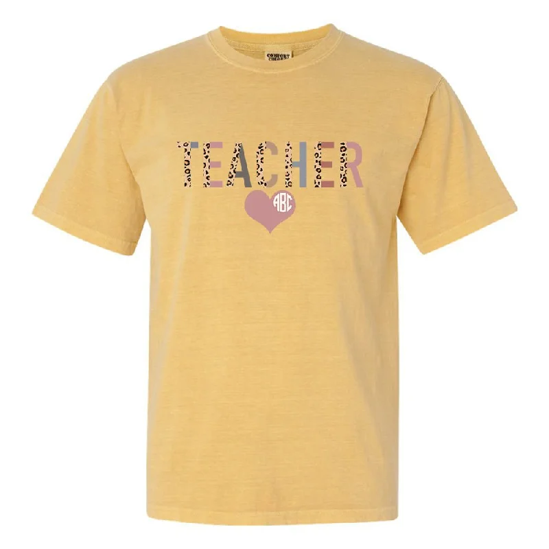 Massive Deals Monogrammed 'Leopard Teacher' T-Shirt