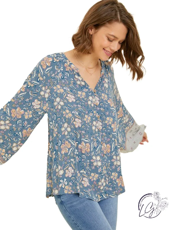Time-Limited Offer Petal Parade Round-Neck Blouse