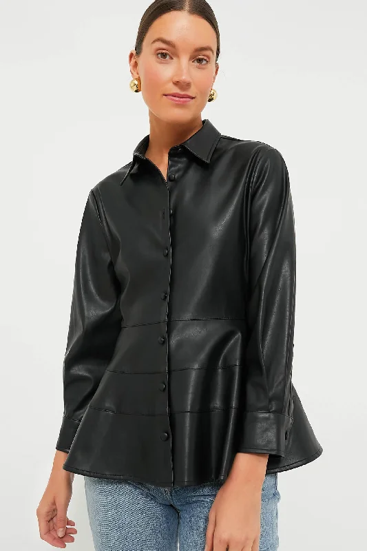 Final Offer Black Leather Ashlen Blouse