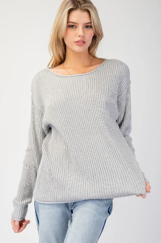Clearance Items Rib Knit Sweater Top