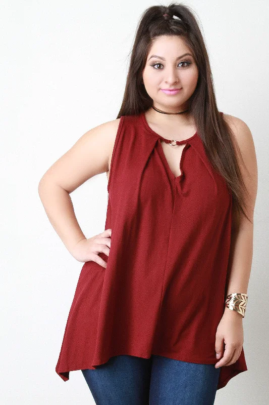 Take Action O-Ring Neck Sharkbite Sleeveless Top