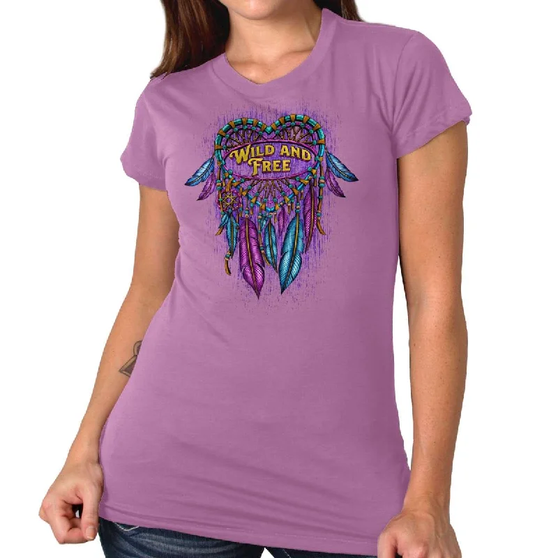 New Deals Hot Leathers Ladies Dream Wings Wild and Free Purple T-Shirt GLD1588