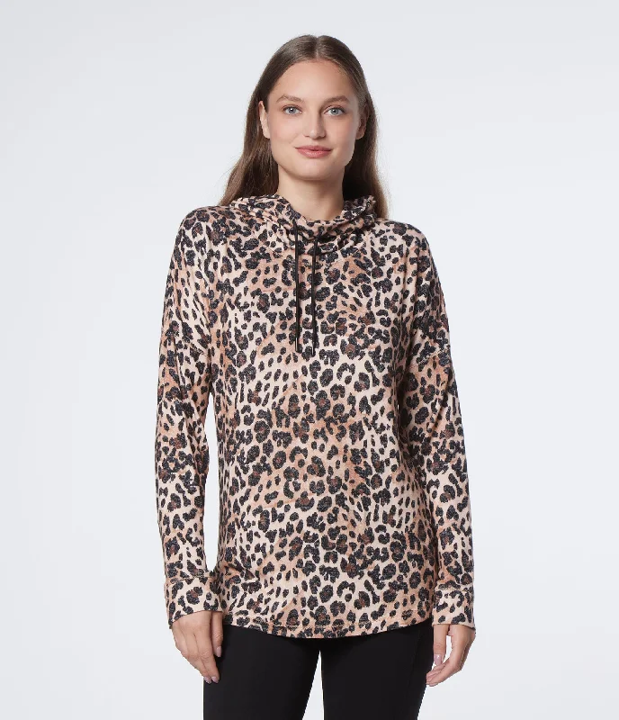 Epic Deals Long Sleeve Printed Cowl Neck Tunic