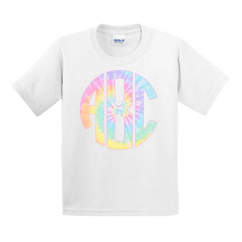 Shop and Save Kids Monogrammed 'Tie Dye' Big Print T-Shirt