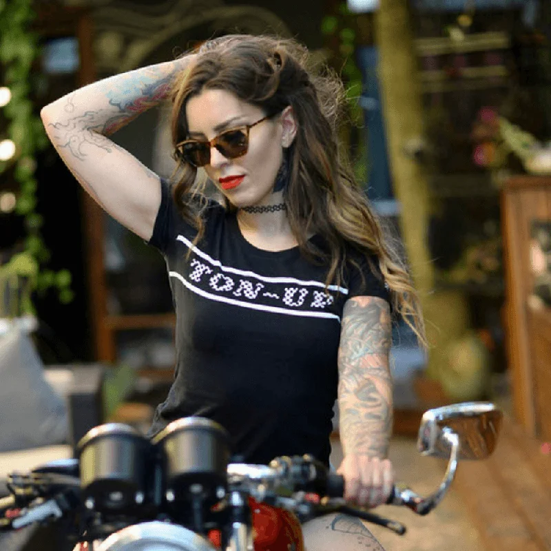 Bargain Prices Ton Up Clothing Chequer Belter (Womens) Black T-Shirt
