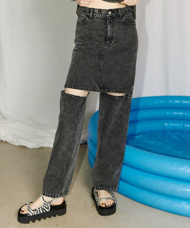 Weekend Specials to Celebrate [Sale] MOMO SLIT DENIM PANTS