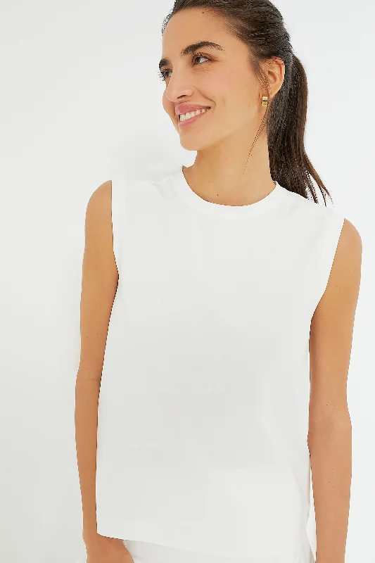 Flash Deals White Cotton Sasha Tank
