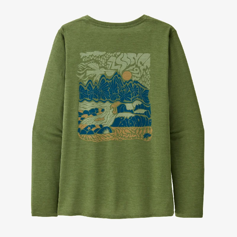 Great Deals Women's Long-Sleeved Capilene® Cool Daily Graphic Shirt - Waters