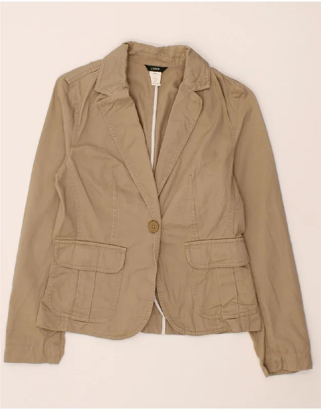 Extra Savings J. CREW Womens 1 Button Blazer Jacket UK 6 XS Beige Cotton