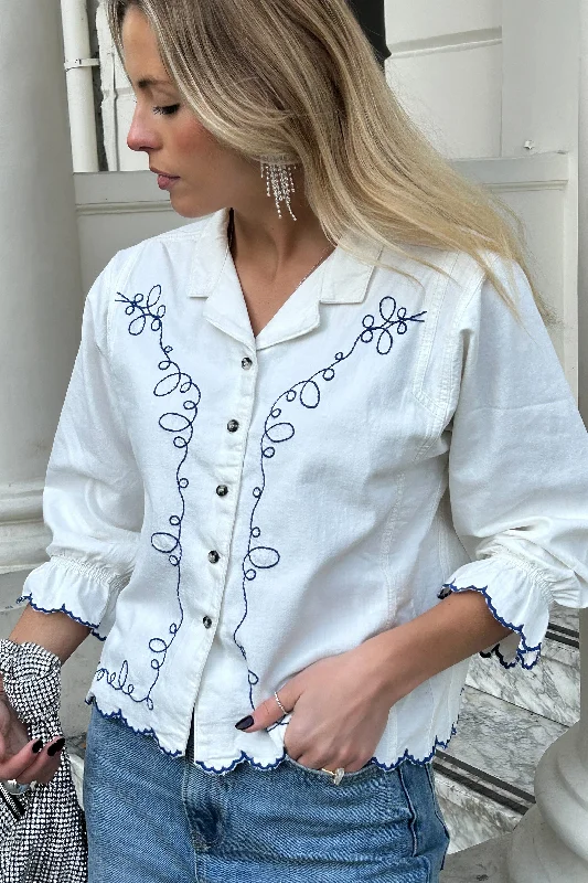 Super Discount Western Sophie Shirt in Ecru