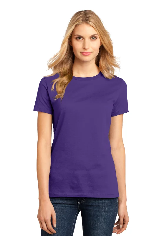Crazy Deals District Womens Perfect Weight Short Sleeve Crewneck T-Shirt - Purple