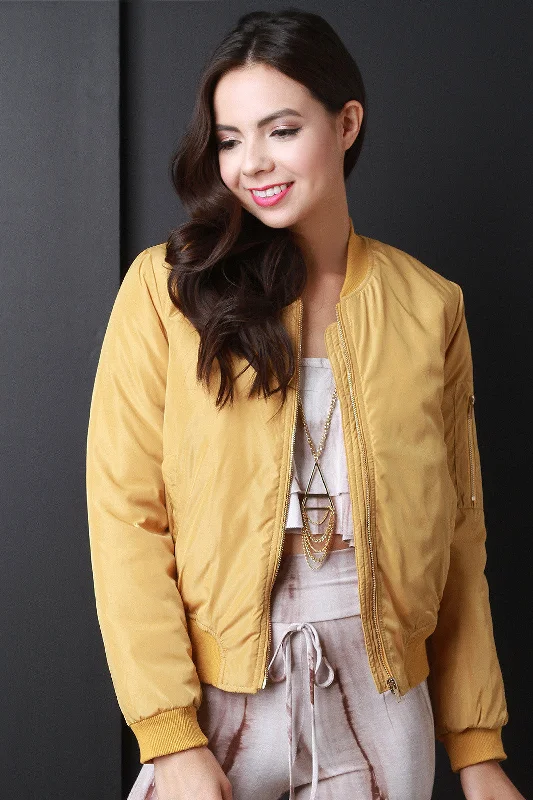Limited Availability Puffy Zip Up Bomber Jacket