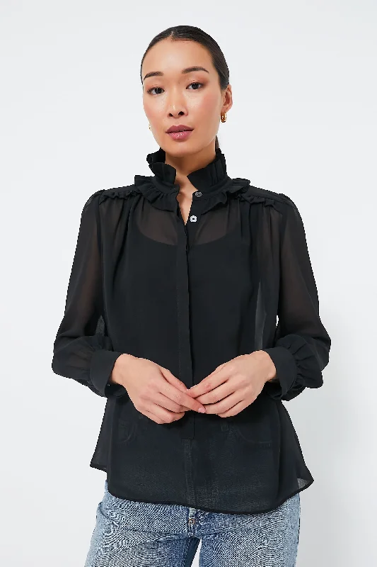 Special Buy Black Sheer Elana Blouse