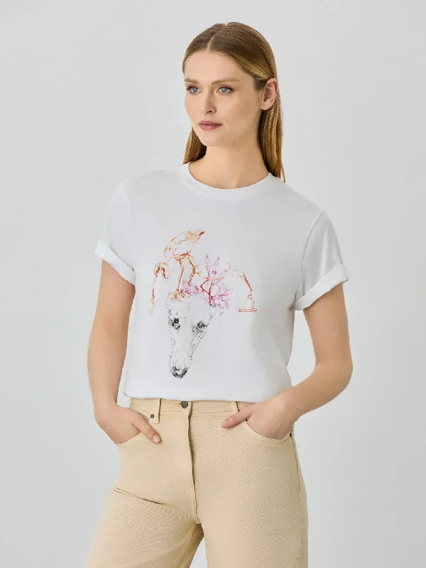Flash Deal Regular Fit T-shirt In Organic Cotton With Libra Sign