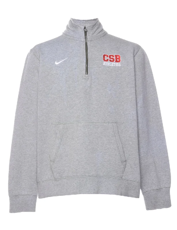Limited Edition Nike Quarter Zip Plain Sweatshirt - M