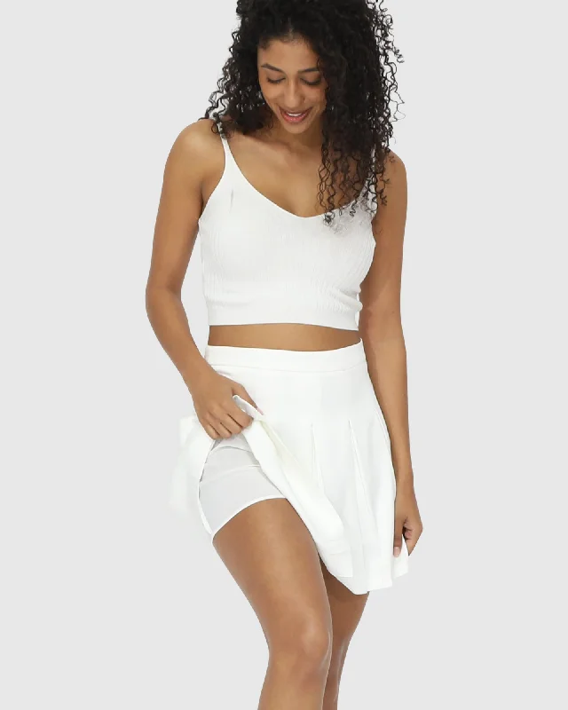 Weekend Discounts to Grab Palm Breeze Tennis Skort - White