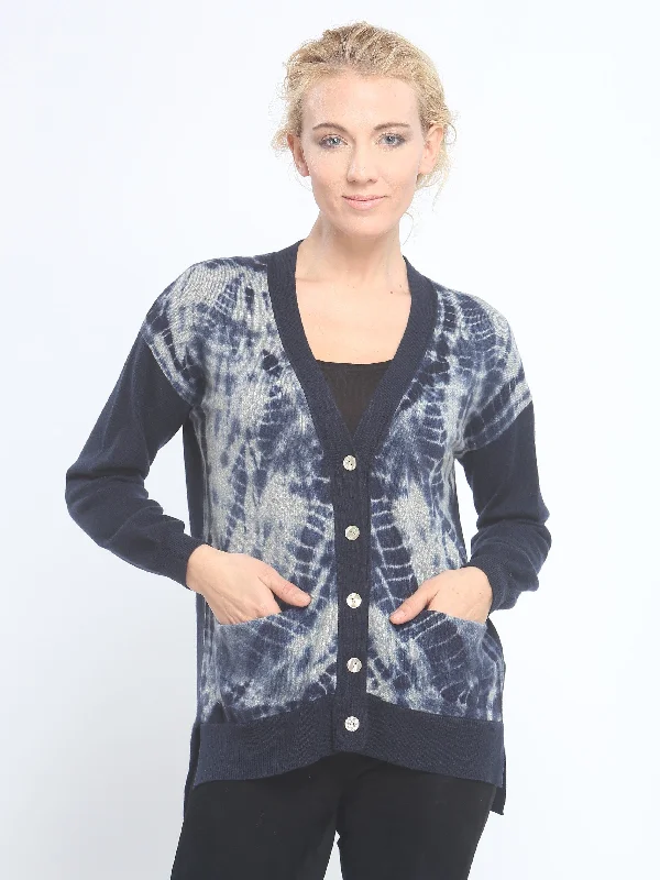 Crazy Savings Hand Dye Block V Neck Cardigan