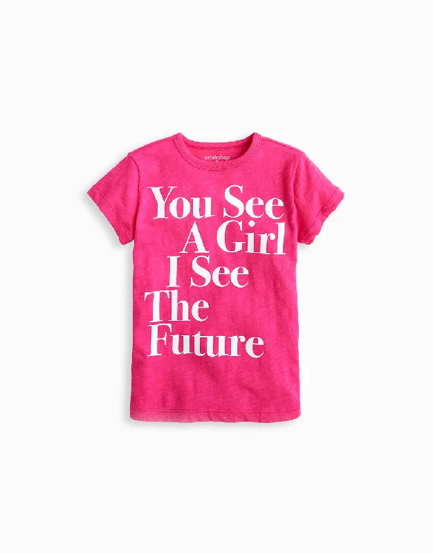 Weekend Deals That Dazzle You See A Girl: Toddler & Youth Tee - Pink