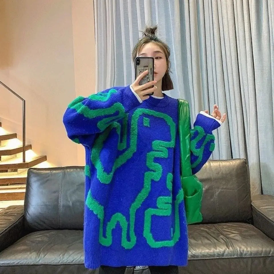 Lowest Price Loose O-neck Fuzzy Sweater