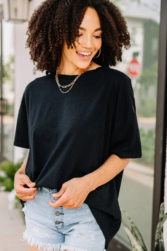 Quick Sale One More Time Black Distressed Top