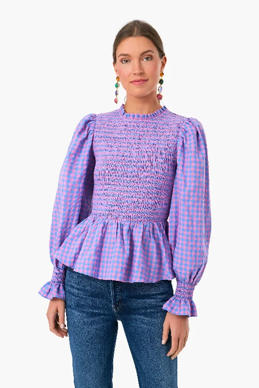 Best Bargains Textured Gingham Ruby Blouse
