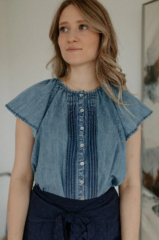 Exclusive Offer The Leni Shirt by FRNCH - Denim Blue
