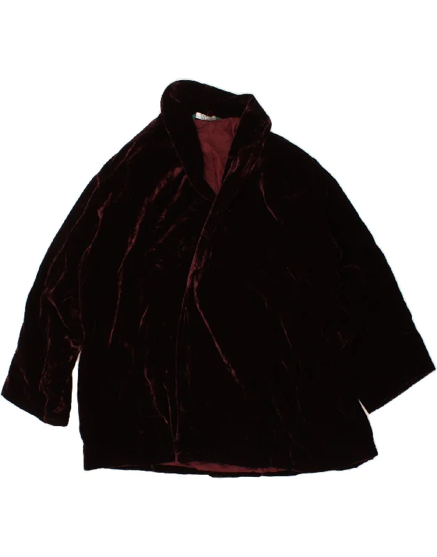 Extra Discount LAURA ASHLEY Womens Oversized Open Overcoat UK 10 Small Burgundy Viscose