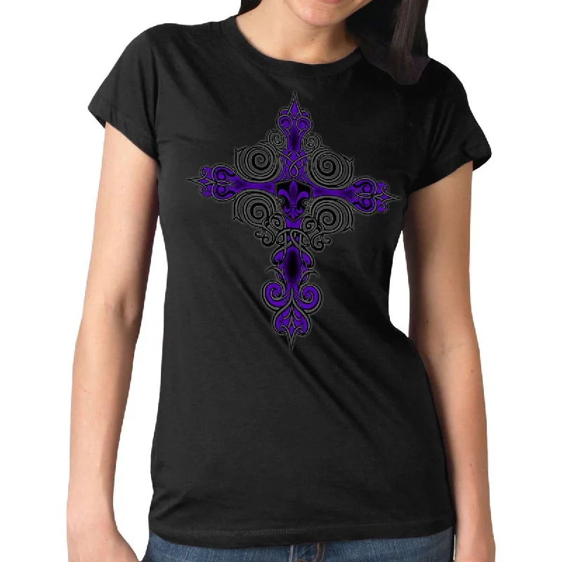 Limited Time Discount Hot Leathers Ladies Fleur De Lis T-Shirt GLR1522