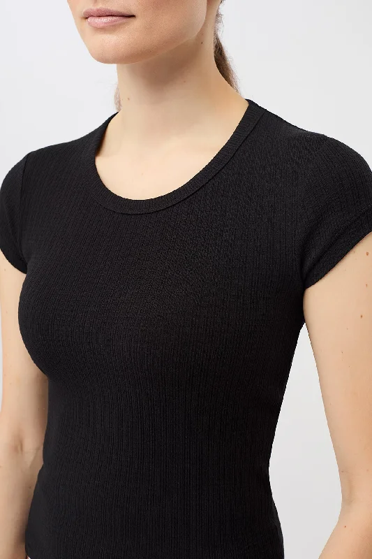 Final Clearance Piqué Roundneck (Black), GOTS