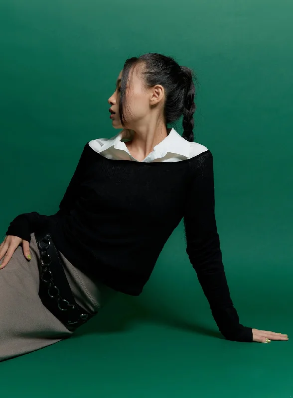 Limited Time Discount Shirred Off-Shoulder Slim-Fit Top CN401
