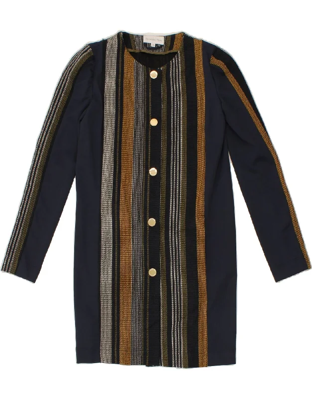 Best Deals PATRIZIA PEPE Womens 5 Button Blazer Jacket IT 38 XS Navy Blue Striped