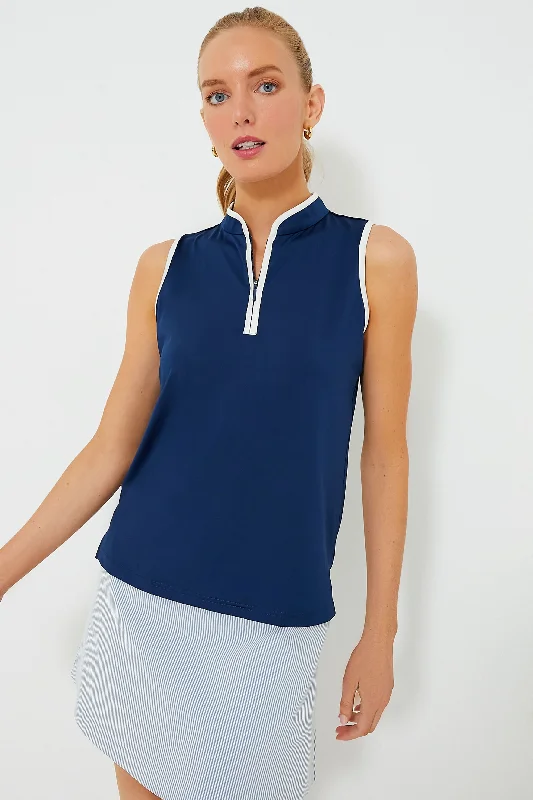 Limited Time Offer Navy Sleeveless Connors Mock Neck