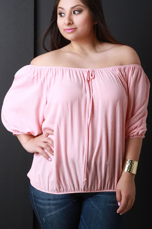 Top Pick Off Shoulder Long Sleeve Peasant Top
