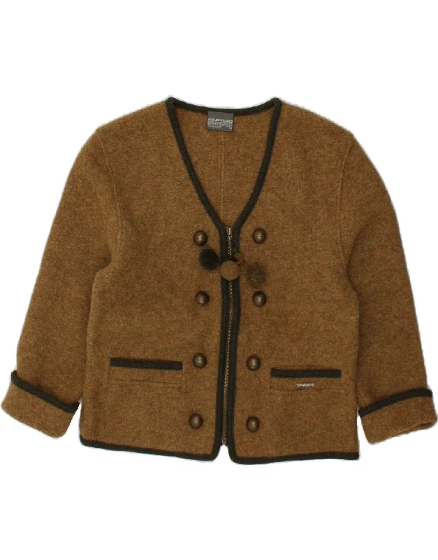 Exclusive Offer SCHEIBER Womens Knit Blazer Jacket EU 38 Medium Brown Wool